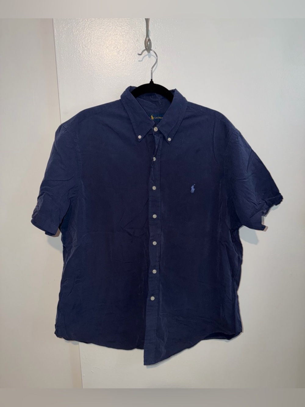Polo Ralph Lauren Men's Blue Short Sleeve Button-Down Shirt Size XL